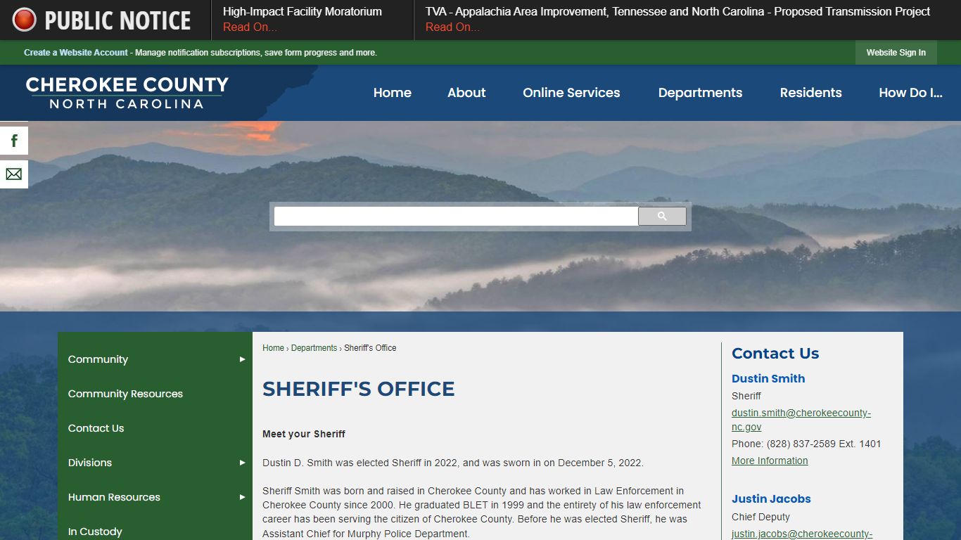 Sheriff's Office | Cherokee County, NC