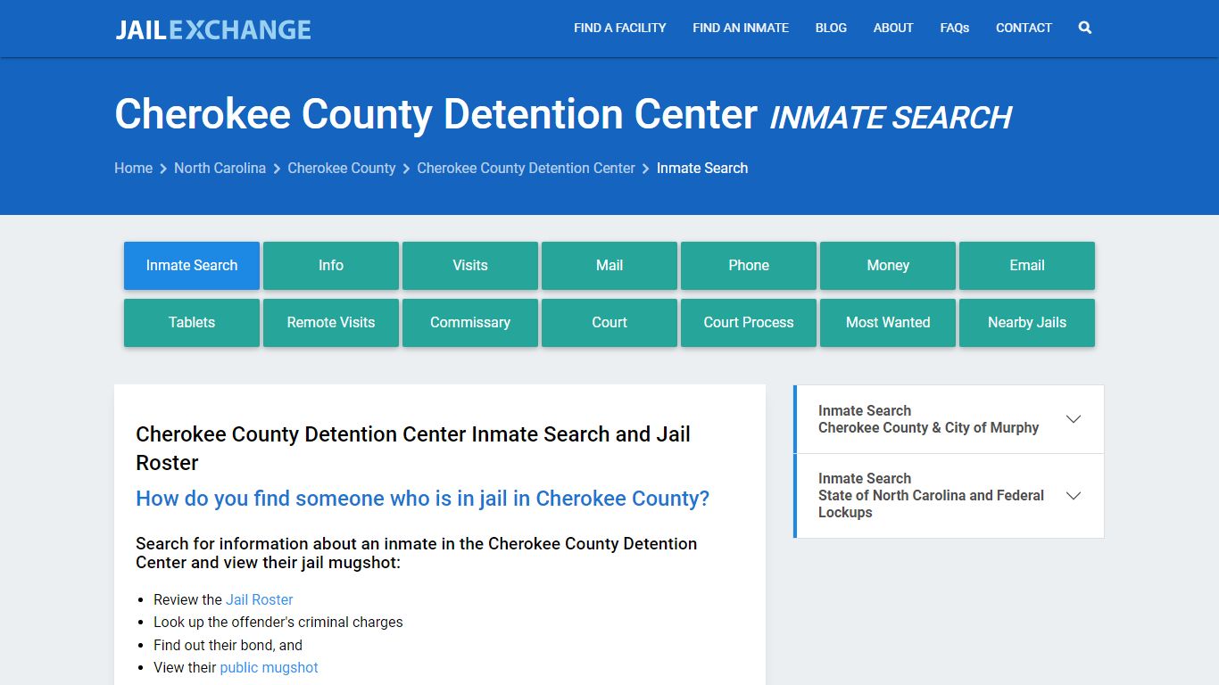 Cherokee County Detention Center Inmate Search - Jail Exchange